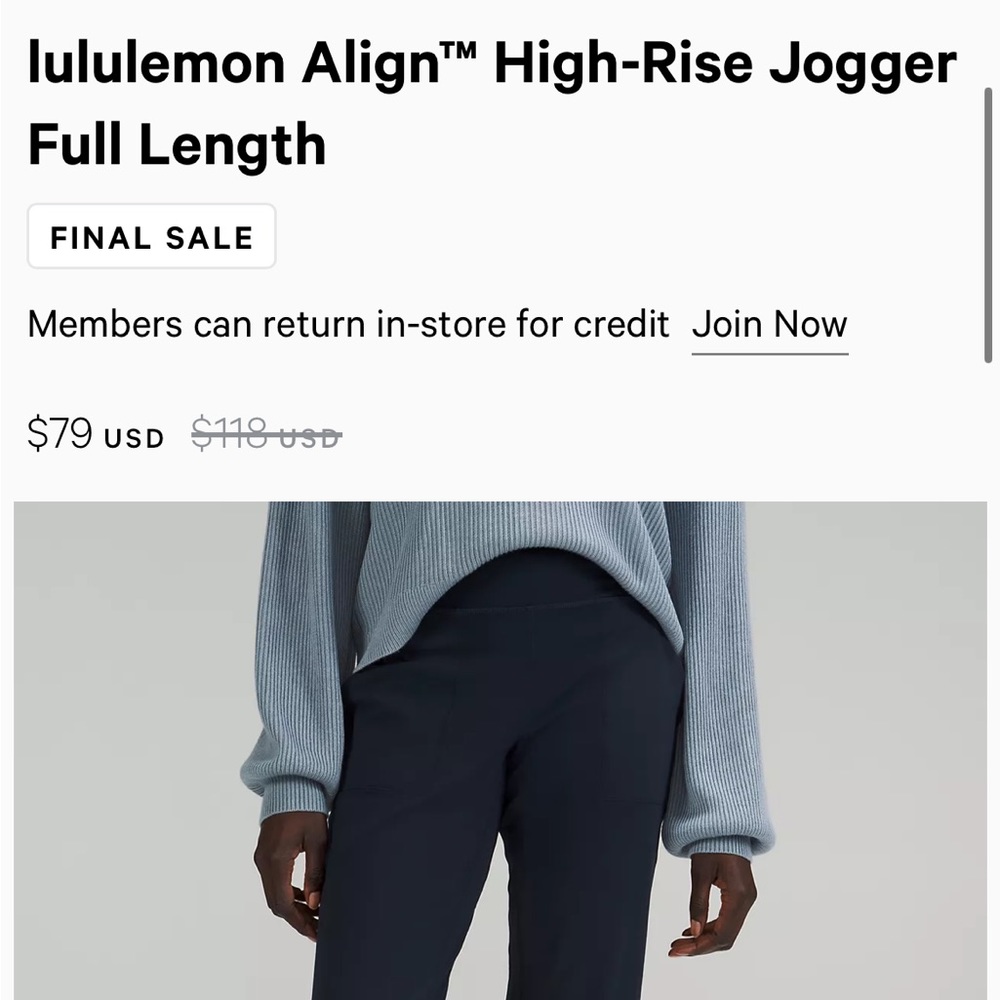 lululemon Align™ High-Rise Jogger
Full Length True Navy